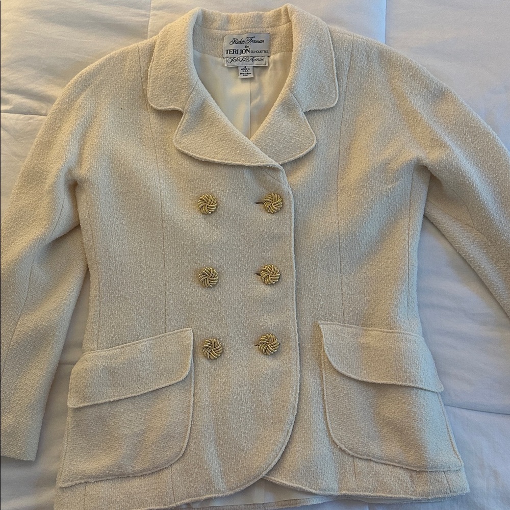 Self Portrait ✨Saks Fifth Avenue Boucle White Blazer